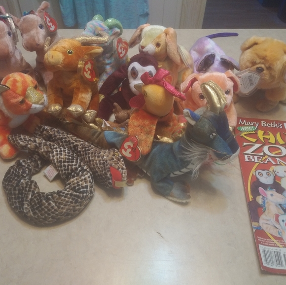 Set of 12 Ty Chinese Zodiac Beanie Babies